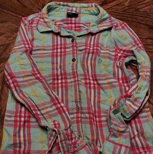 Girls Faded Glory Plaid Button-down